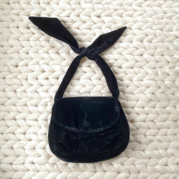 Vintage Handbags - Vintage Black Velvet Purse | Pouchette